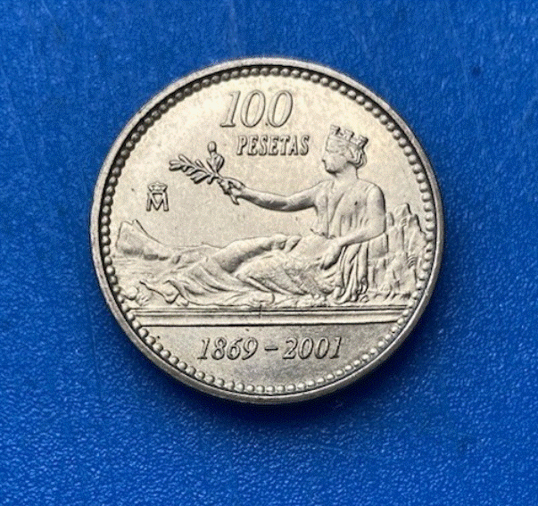  Spanien 100 Pesetas 2001 Abschied von der Peseta 1869–2001   