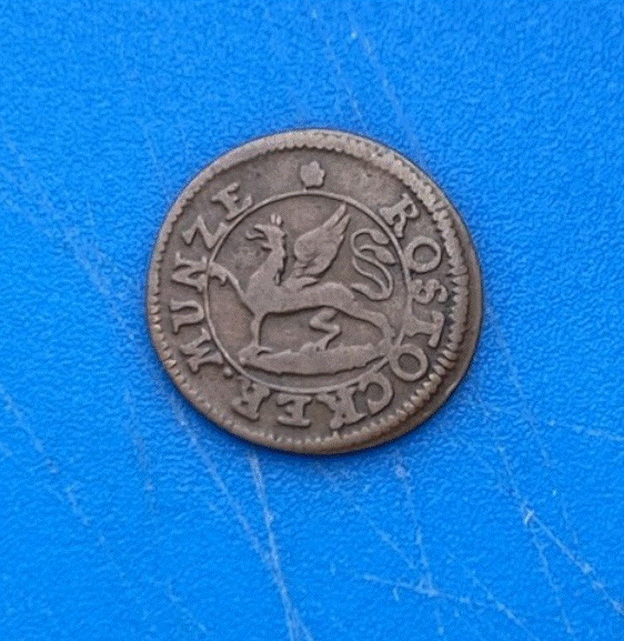  Altdeutschland Stadt Rostock 1 Pfennig 1798 Rostocker Greif Kupfermünze   