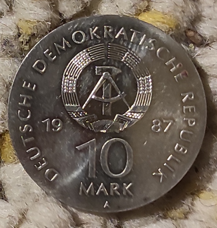  DDR 10 Mark 1987, SILBER, 750 Jahre Schauspielhaus Berlin   