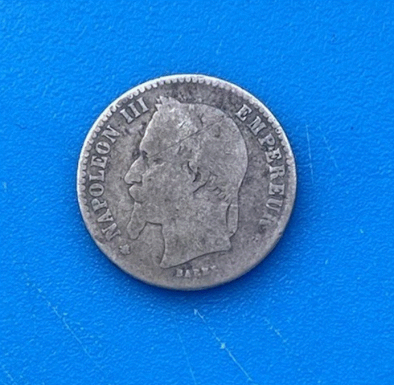  SILBER - Frankreich 50 Centimes 1864 Kaiser Napoleon aIII.   