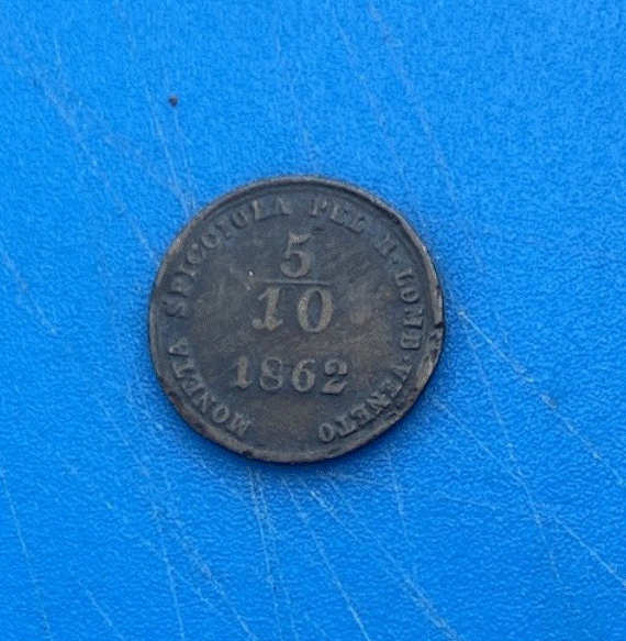 Lombardei-Venetien 5/10 Soldo 1862 A Österreich Doppeladler Historische Münze   