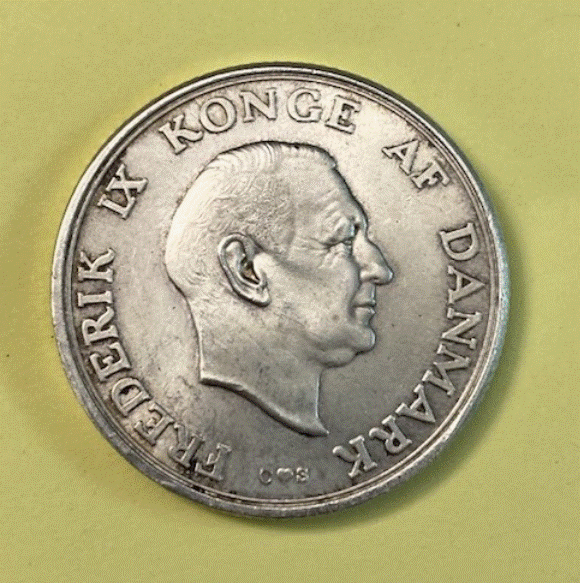  SILBER - Dänemark 2 Kronen 1958 Prinzessin Margrethe 18. Geburtstag   