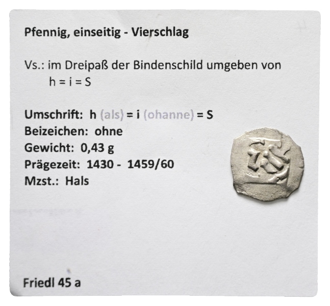  Mittelalter; Pfennig; 0,43 g   