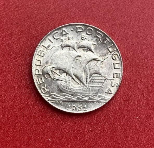  SILBER - Portugal 2½ Escudos 1951 - Karavelle 2.5 Escudos   