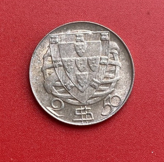  SILBER - Portugal 2½ Escudos 1951 - Karavelle 2.5 Escudos   