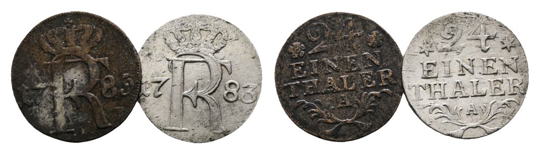  Altdeutschland; 2 Kleinmünzen 1785/1783   