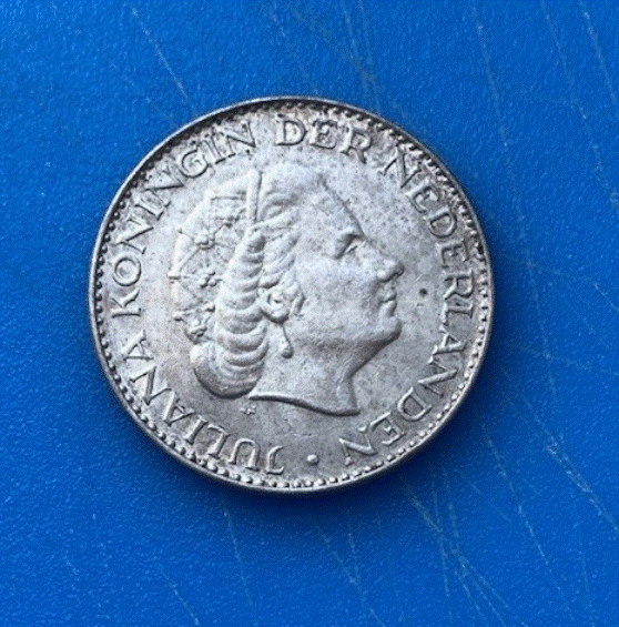  SILBER - Niederlande 1 Gulden 1966 Juliana Silbermünze Holland   