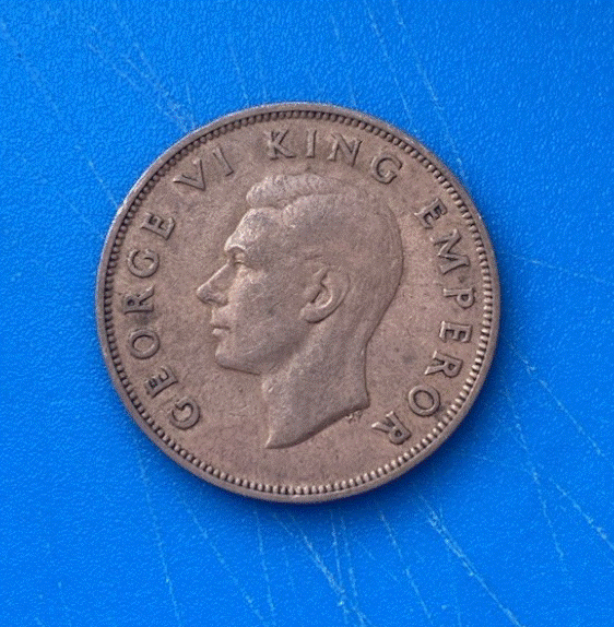  BRONZE - Neuseeland 1 Penny 1947  George VI Tui Vogel Commonwealth   