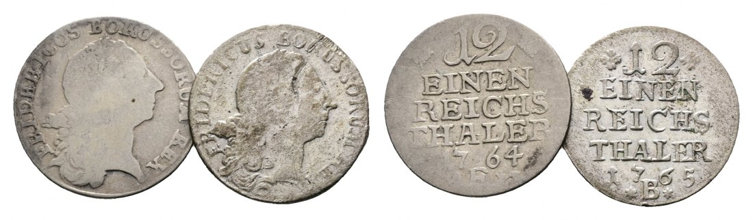  Altdeutschland; 2 Kleinmünzen 1764/1765   