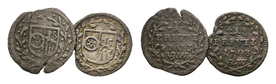  Altdeutschland; 2 Kleinmünzen 1703   