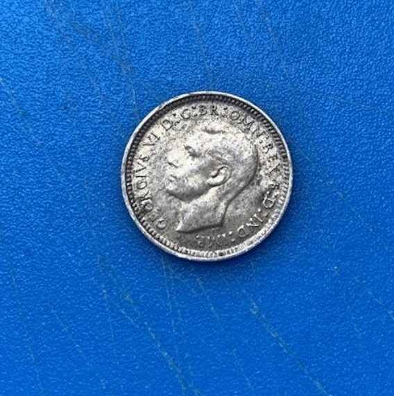  Australien 3 Pence 1943 Silbermünze Georg VI Weizenähren Sterling Silber   