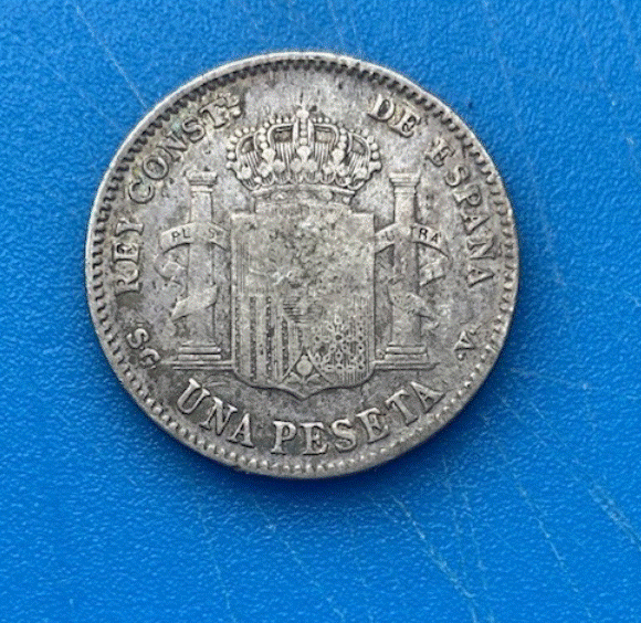  Spanien 1 Peseta 1899 Alfonso XIII Silber Silbermünze   