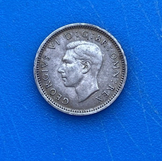  SILBER - Großbritannien 3 Pence 1940 Münze Georg VI   