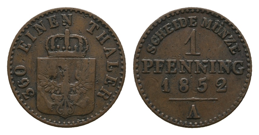  Altdeutschland; Kleinmünze 1852   