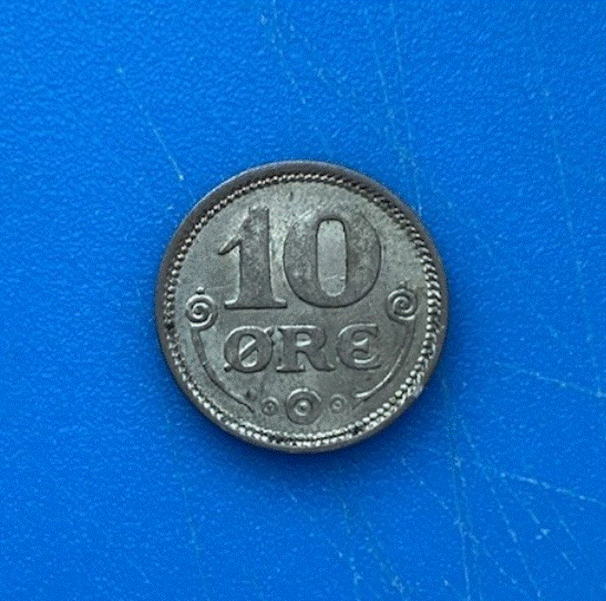  SILBER - Dänemark 10 Öre 1919 Münze Christian X   