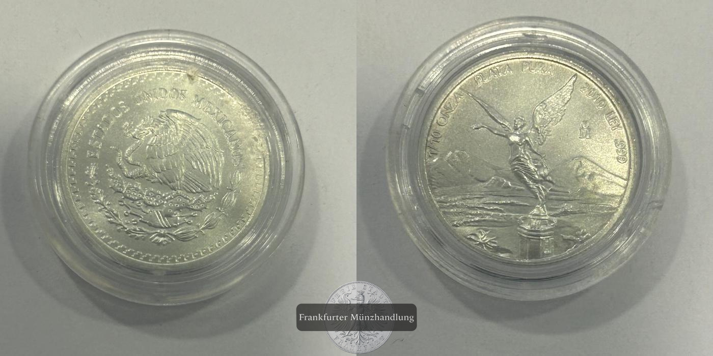 Mexiko ⅒ Onza Libertad 2010 FM-Frankfurt KM#610 Feinsilber: 3,107g   