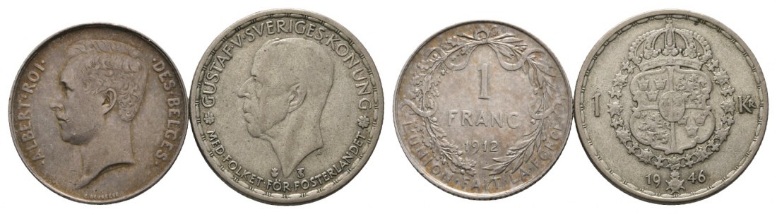  Belgien/Schweden, 2 Kleinmünzen   