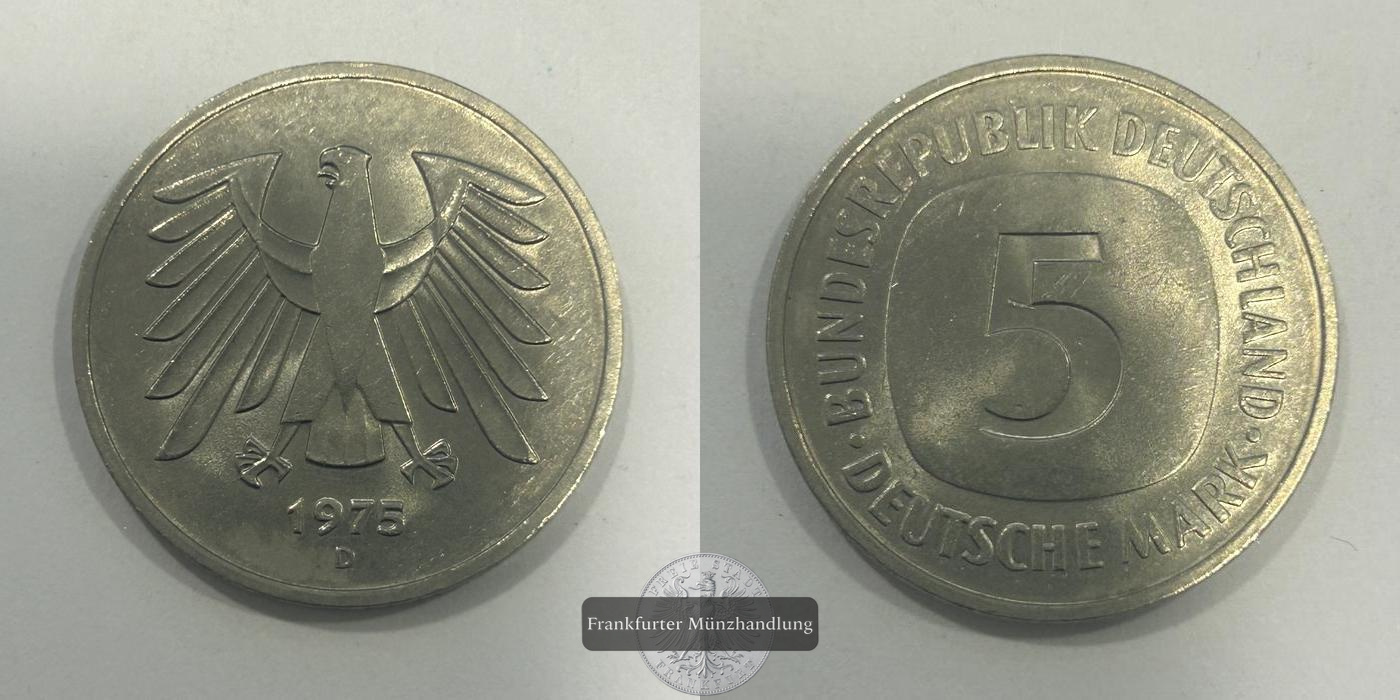  Deutschland 5 Deutsche Mark 1975 FM-Frankfurt KM#140.1   