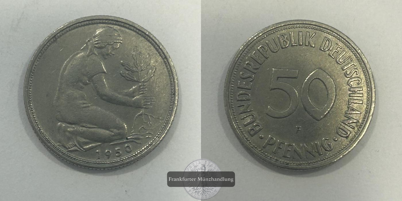  Deutschland 50 Pfennigs 1950 FM-Frankfurt KM#109.1   