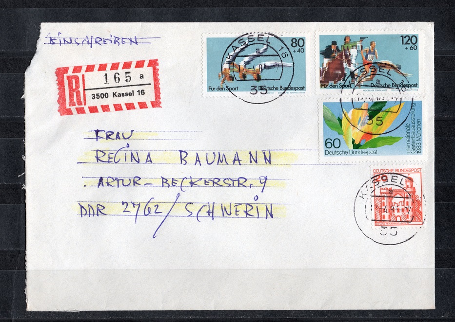  BRD 1983 Einschreiben mit Mi.1172-1174 FDC + div. Echt gelaufen   