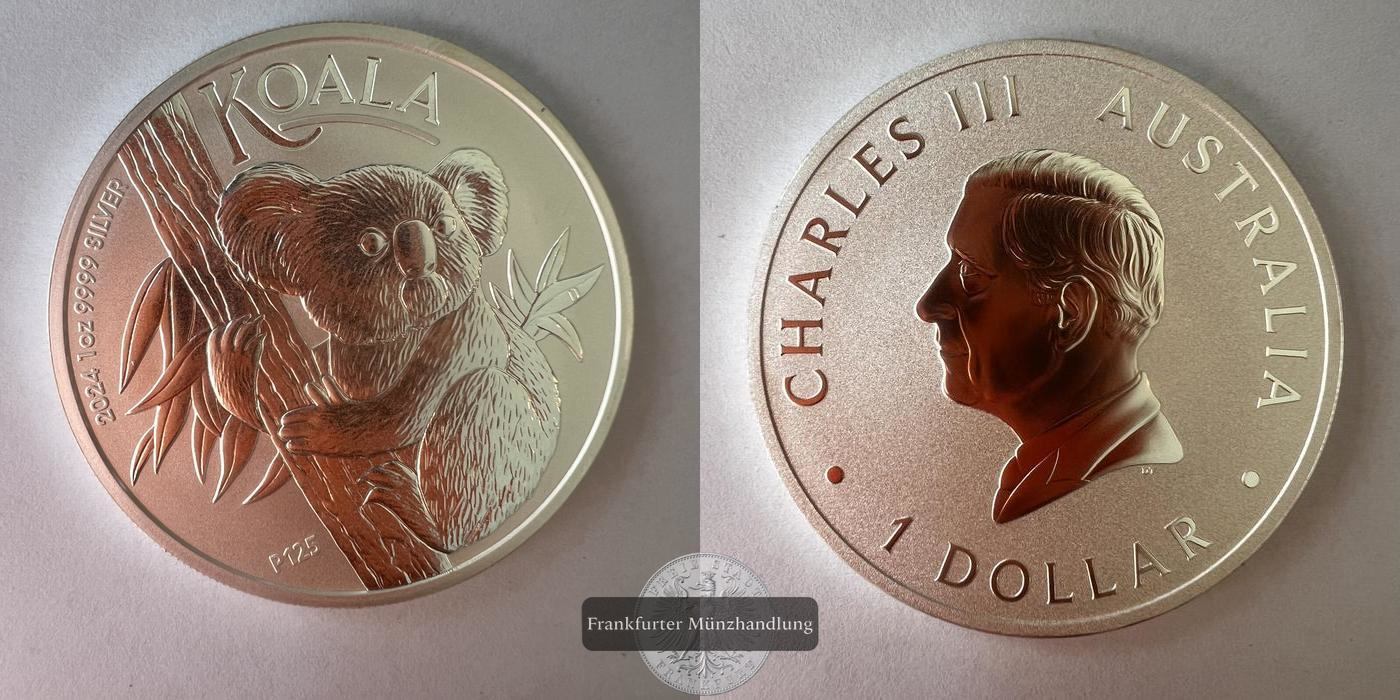  Australien 1 Dollar 2024 Koala (Charles III) FM-Frankfurt KM#4734 Feinsilber: 31,1g   