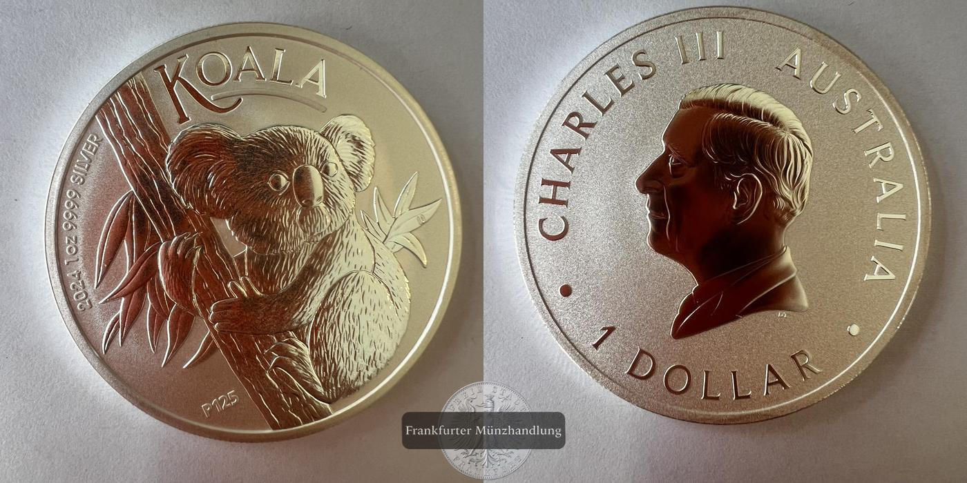  Australien 1 Dollar 2024 Koala (Charles III) FM-Frankfurt KM#4734 Feinsilber: 31,1g   