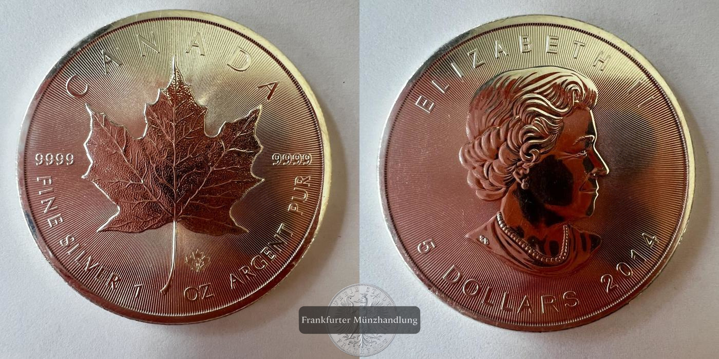  Kanada 5 Dollars - Elizabeth II 2014 (4th portrait) FM-FRANKFURT KM#1601 Feinsilber: 31,107g   