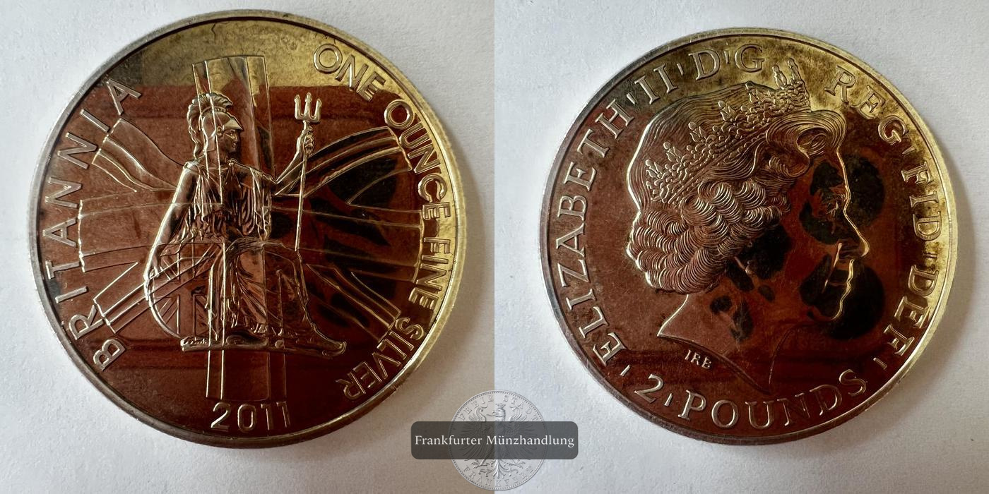  UK 2 Pounds - Elizabeth II Proof 2011 FM-Frankfurt KM#1230 Feinsilber: 31,1g   