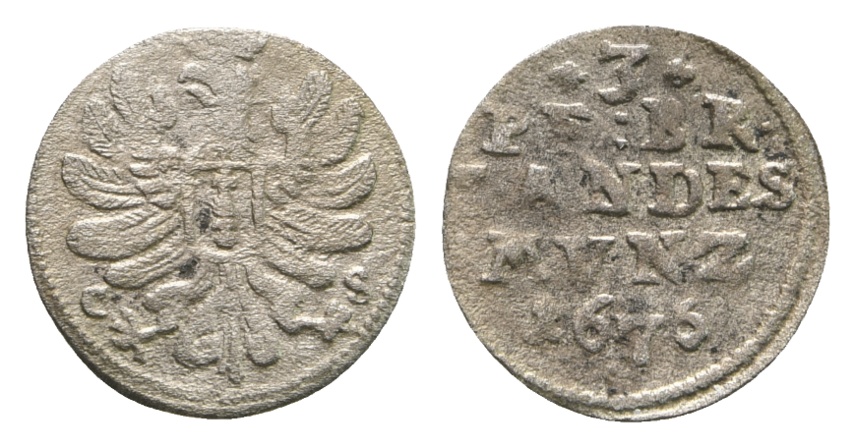  Altdeutschland; Kleinmünze 1676   