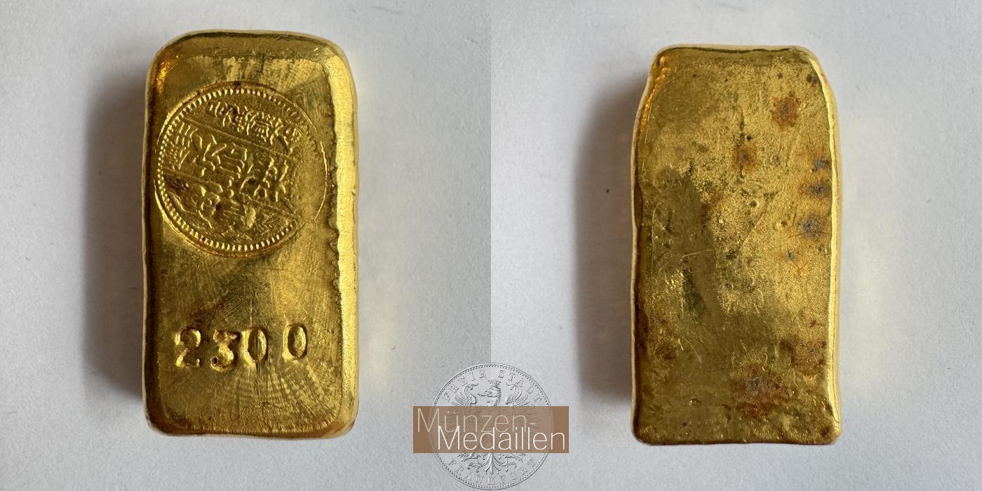  China 2,3 Tael Goldbarren Goldhändler Yongxin aus Guangzhou MM-Frankfurt Feingold: 86g   