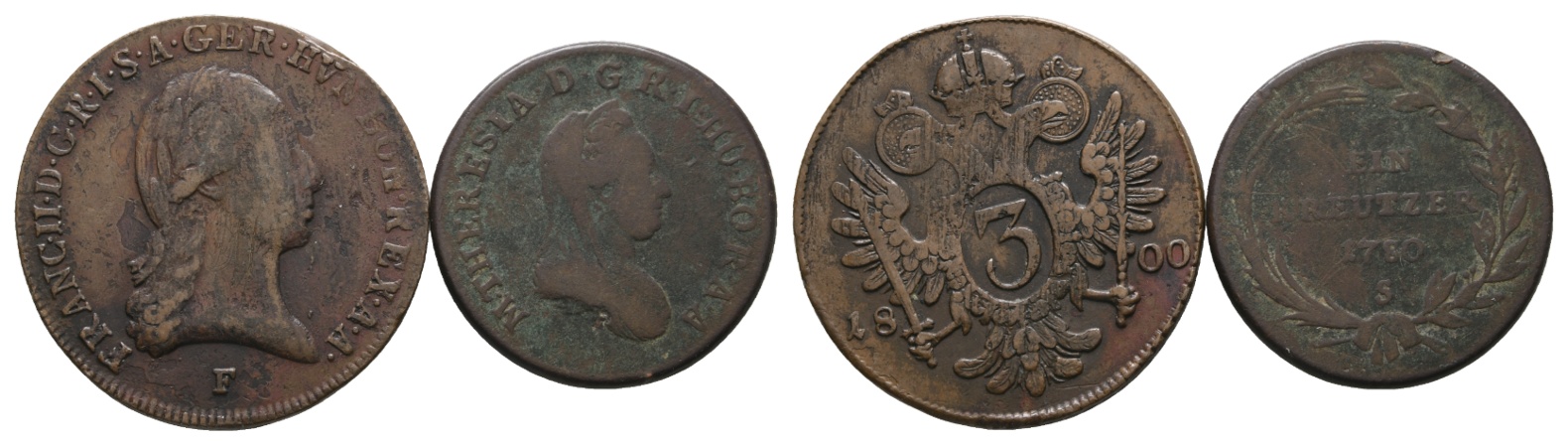  Altdeutschland; 2 Kleinmünzen 1800/1780   
