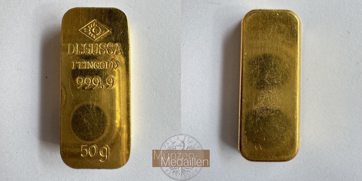 BRD  Goldbarren  50g MM-Frankfurt Feingold: 50g Degussa  