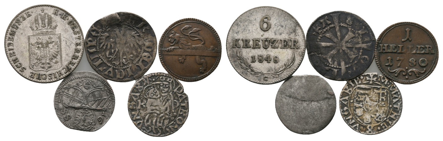  Altdeutschland; 5 Kleinmünzen   