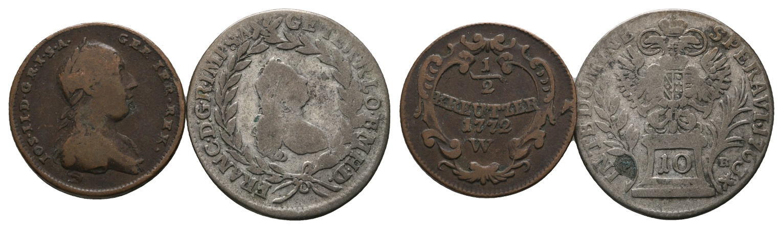  Altdeutschland; 2 Kleinmünzen 1772/1763   