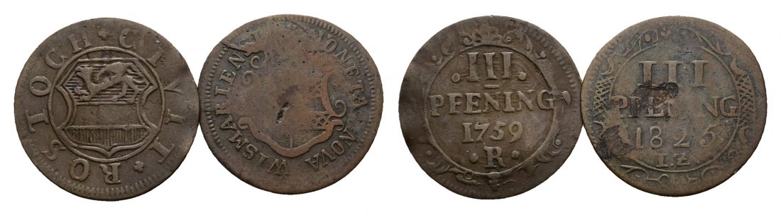  Altdeutschland; 2 Kleinmünzen 1759/1825   