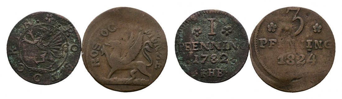  Altdeutschland; 2 Kleinmünzen 1782/1824   