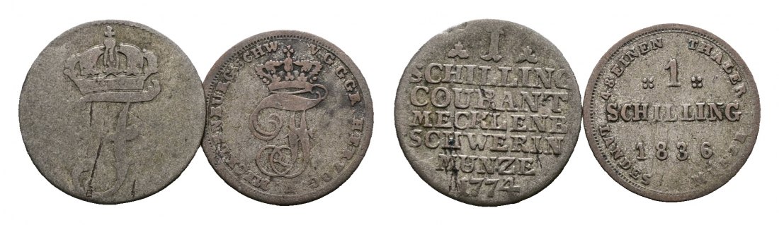 Altdeutschland; 2 Kleinmünzen 1774/1836   