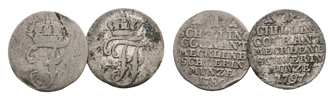  Altdeutschland; 2 Kleinmünzen 1780/1797   