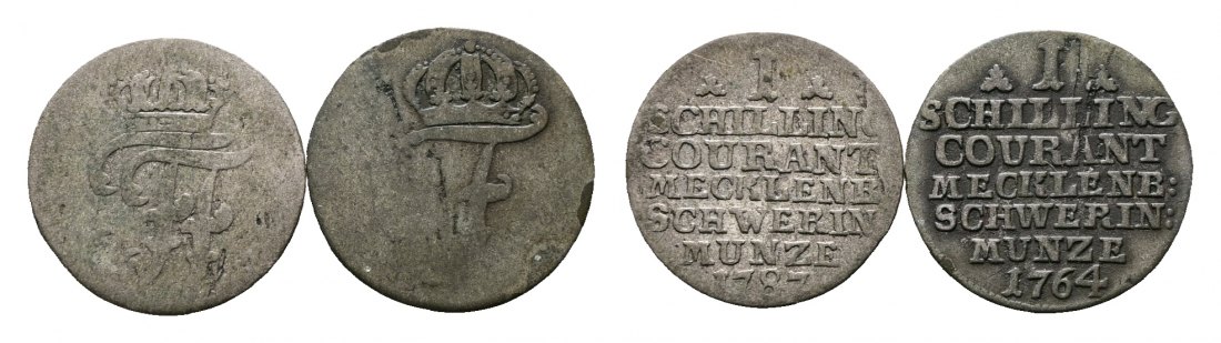  Altdeutschland; 2 Kleinmünzen 1787/1764   