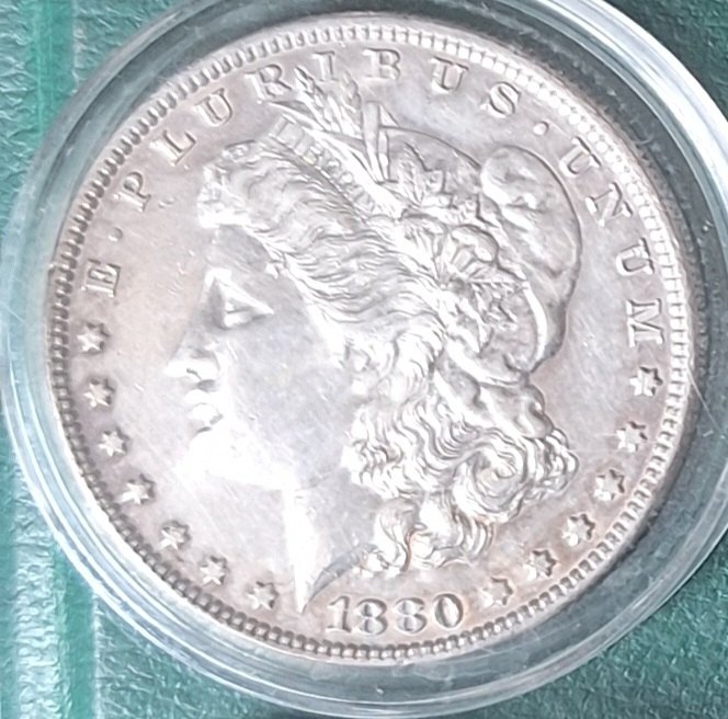  USA ONE DOLLAR - Morgan-Dollar 1880 (1878-1904 und 1921) 900er Silber   