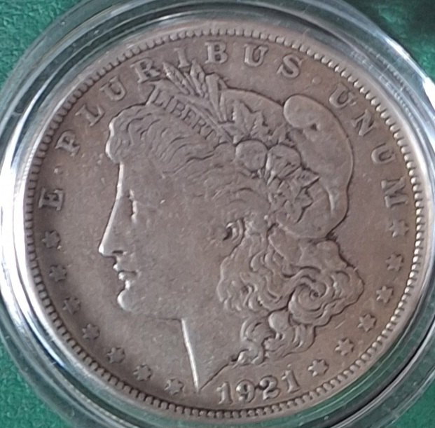  USA ONE DOLLAR - Morgan-Dollar 1921 (1878-1904 und 1921) 900er Silber   