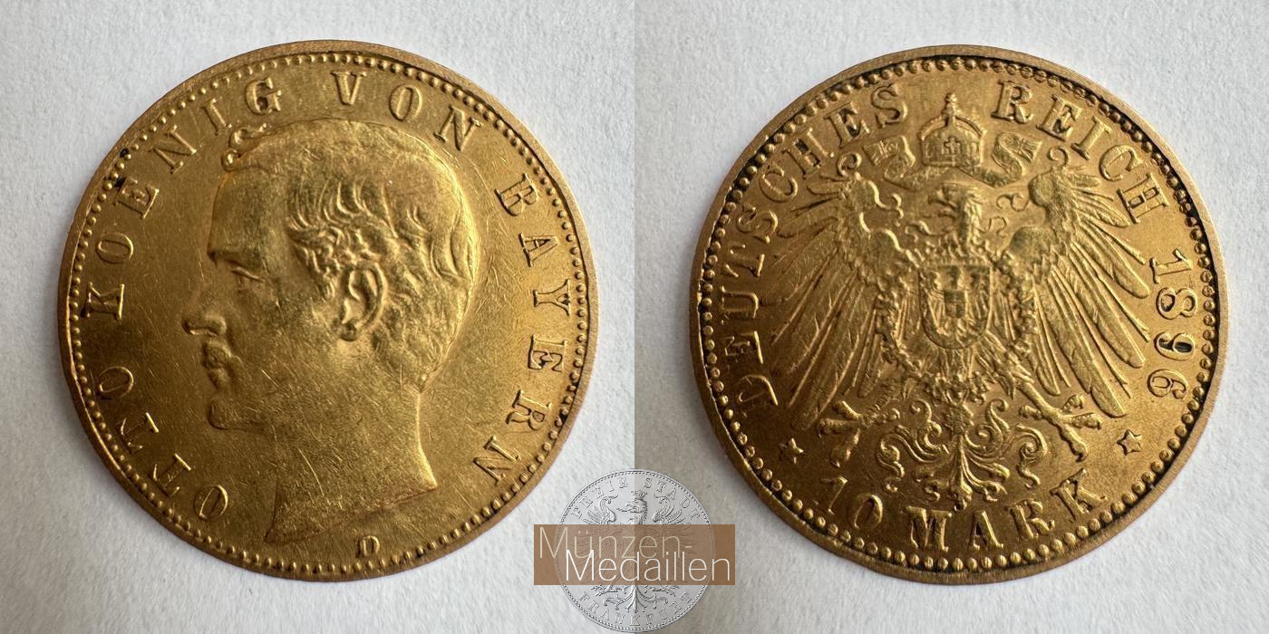 Bayern, Kaiserreich 10 Mark MM-Frankfurt KM#911 Feingold: 3,54g Otto 1896 D 