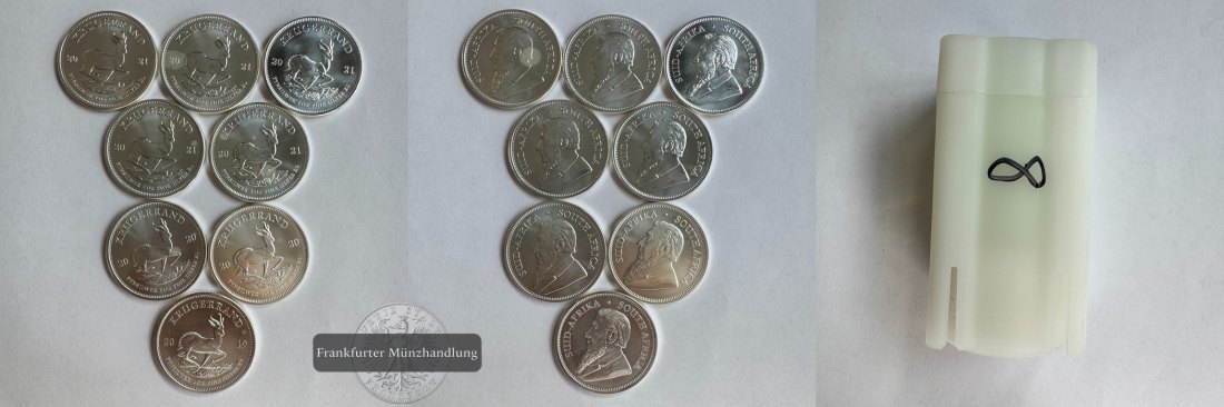  LOT: Südafrika 8x Krügerrand 2019/20/21 FM-Frankfurt Feinsilber: 248,8g   
