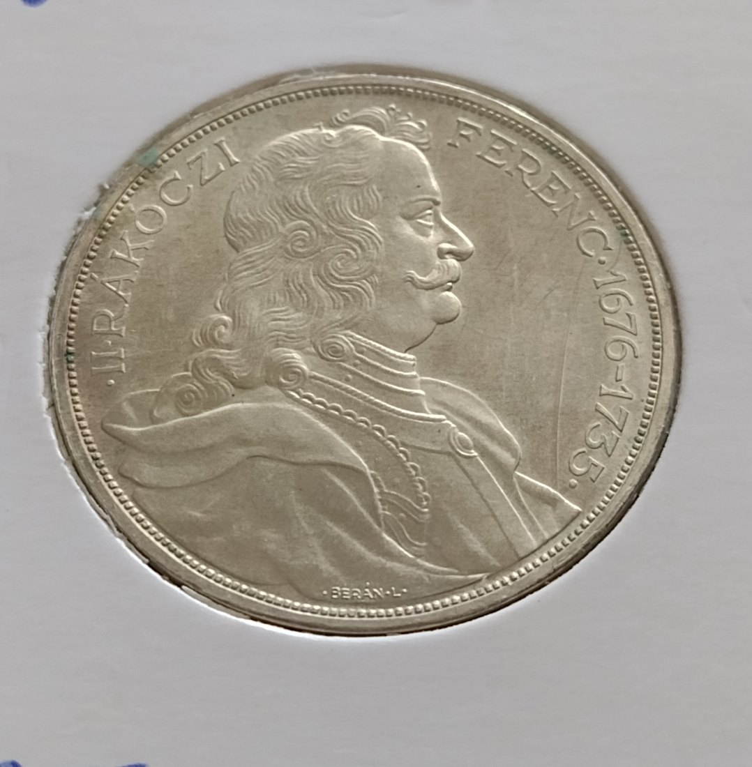 Ungarn, Silbermünze,2 pengö 1935