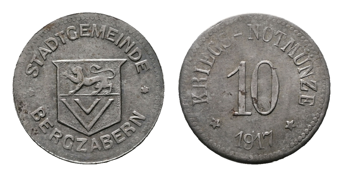  Bayern; Bergzabern; Krieges-Notmünze 1917; WZ: 10;  Menzel 1804.5   