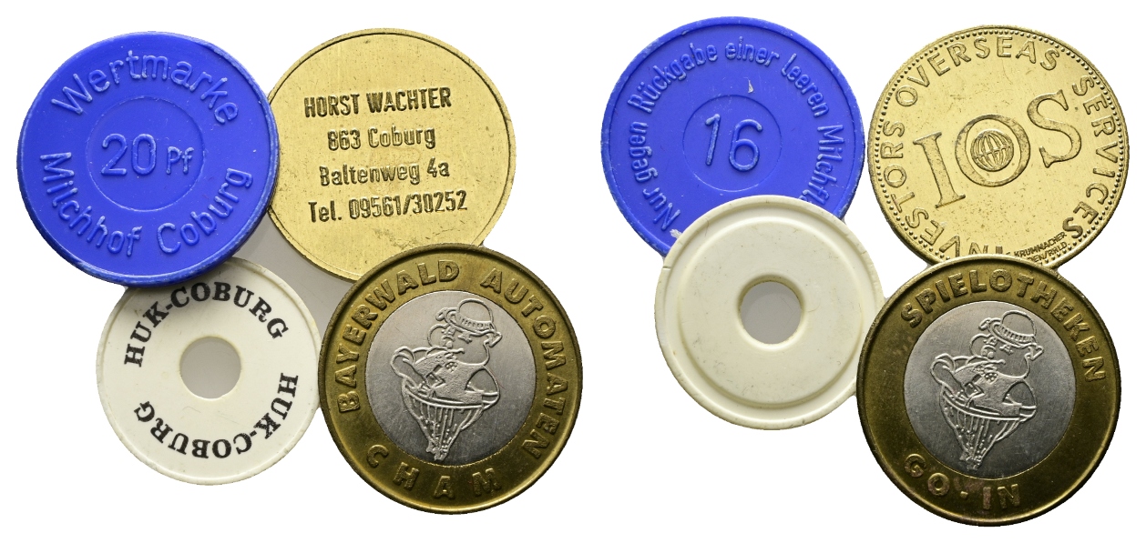  Bayern; Coburg/Chan; div. Marken (4 Stück)   
