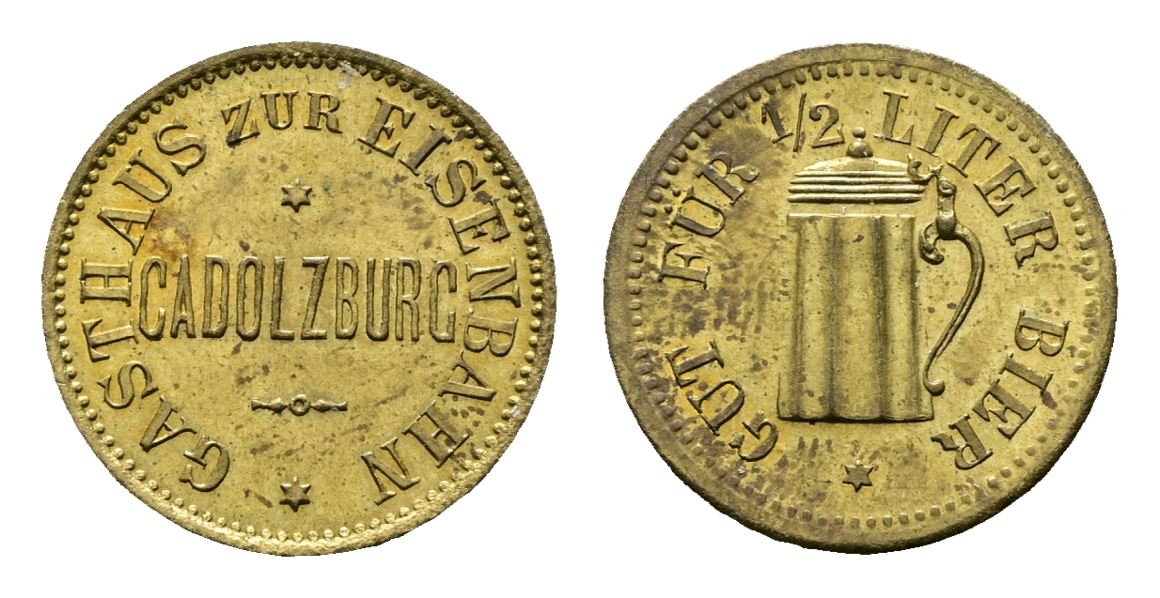  Bayern; Cadolzburg; Gasthaus zur Eisenbahn; Gut für 1/2 Liter Bier; Menzel 4133.1   