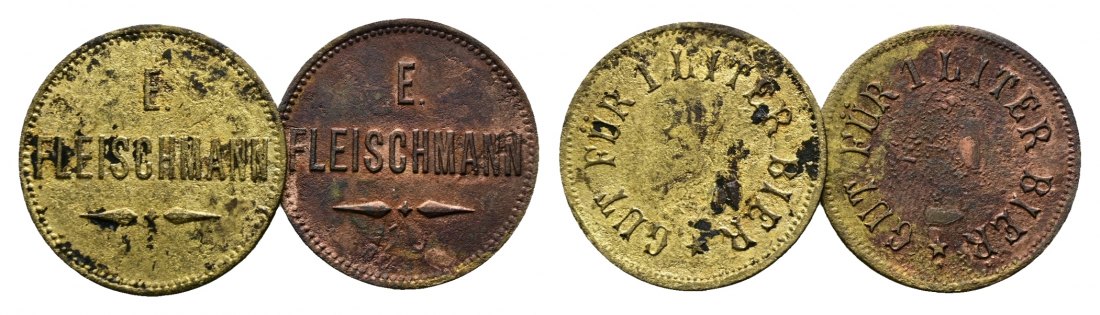  Bayern; Chiemsee; E. Fleischmann; Gut für 1 Liter Bier; Menzel 4462 (2 Stück)   