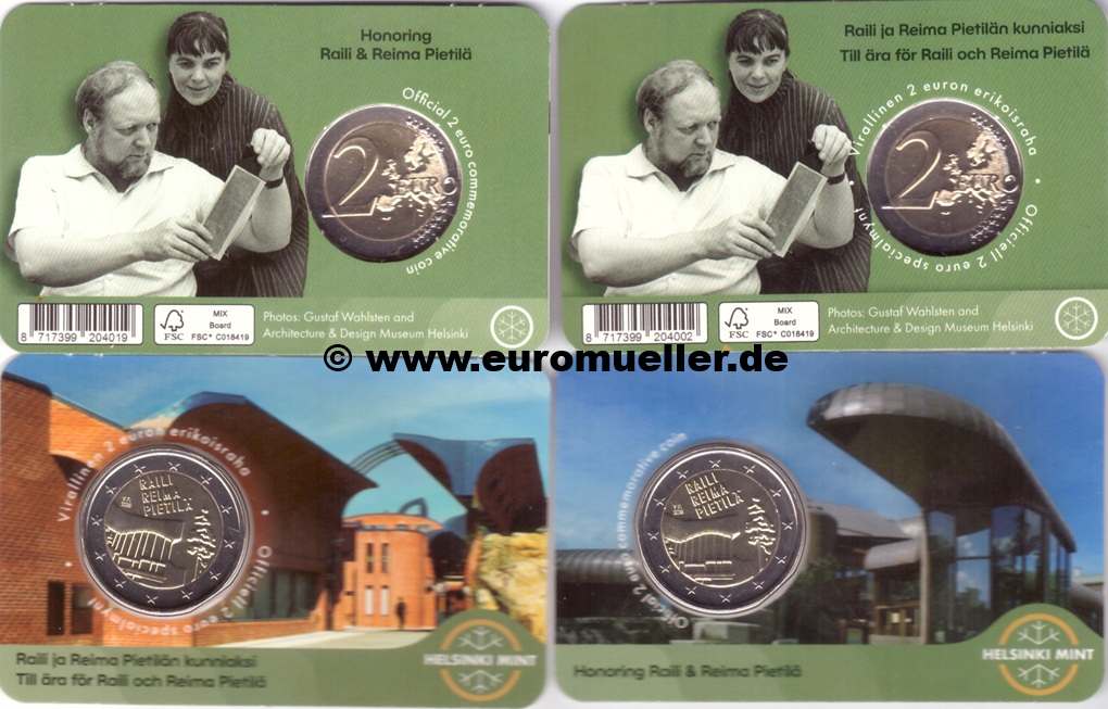 Finnland 2x 2 Euro Gedenkmünze 2026...Pietilä...finn.+engl....CC   