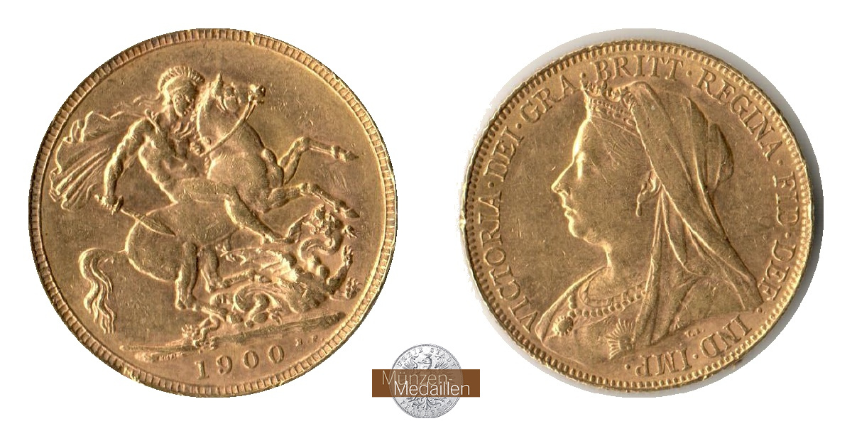 Grossbritannien  Sovereign  1900 MM-Frankfurt Feingold: 7,32g Victoria  